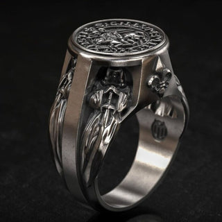bague argent massif templier