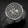 bague templier argent massif