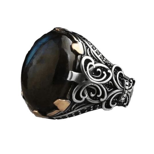 Chevalière Argent Labradorite