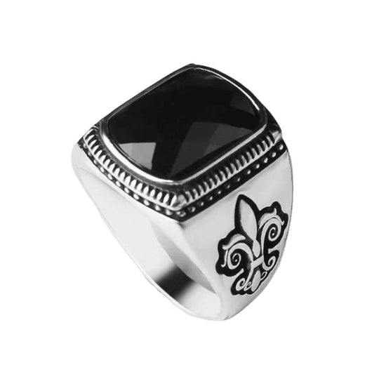 Chevalière Fleur de Lys Noire