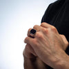 bague homme argent onyx noir