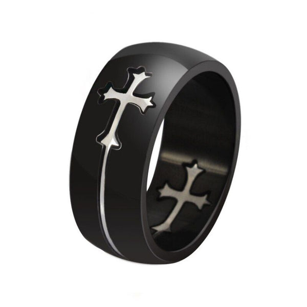 Bague Croix Templier Homme – Acier Inoxydable Vintage, Chevalier Croisé, Cadeau Unisexe Taille 8-13