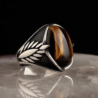 bague oeil de tigre homme