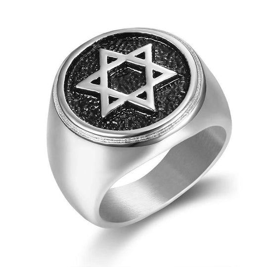 Bague Étoile de David Noire