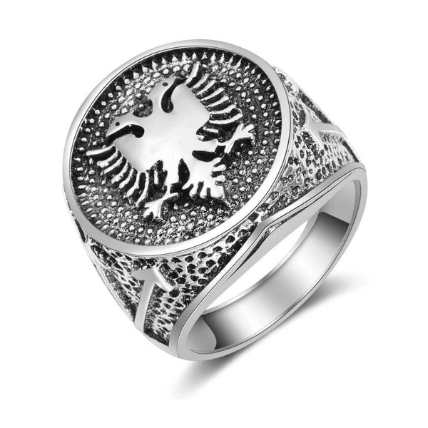 Bague Aigle Double Tête Pour Homme – Chevalière Aigle Dorée Vintage, Symbole De Force Et Liberté, Idéal Pour Vétérans & Passionnés