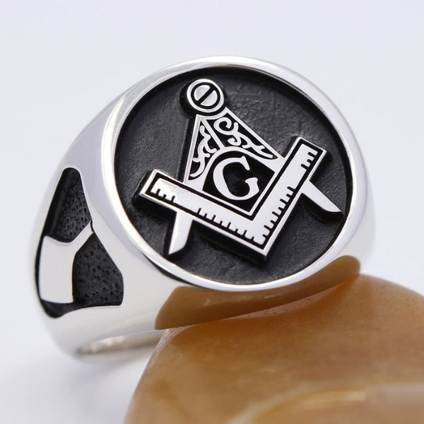 Anneau Templier Franc-Maçon En Argent 925 - Chevalière Avec Zircon - Neuf Sans Emballage