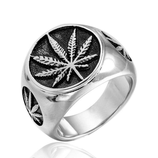 Chevalière Homme Feuille de Cannabis