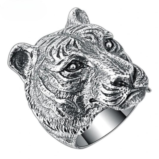 Chevalière Homme Tête de Tigre Argent
