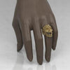 bague tete de mort doré
