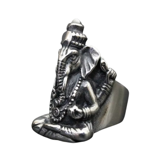 Bague Acier Ganesh