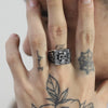 Bague Crâne avec Fleur