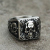 Bague Crâne avec Fleur