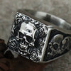 Bague Crâne avec Fleur
