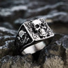Bague Crâne avec Fleur