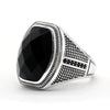 Bague Homme Agate Noire