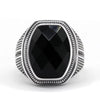 Bague Homme Agate Noire