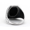 Bague Homme Agate Noire