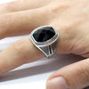 Bague Homme Agate Noire