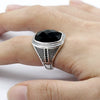 Bague Homme Agate Noire