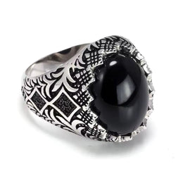 Chevalière Argent Onyx Homme