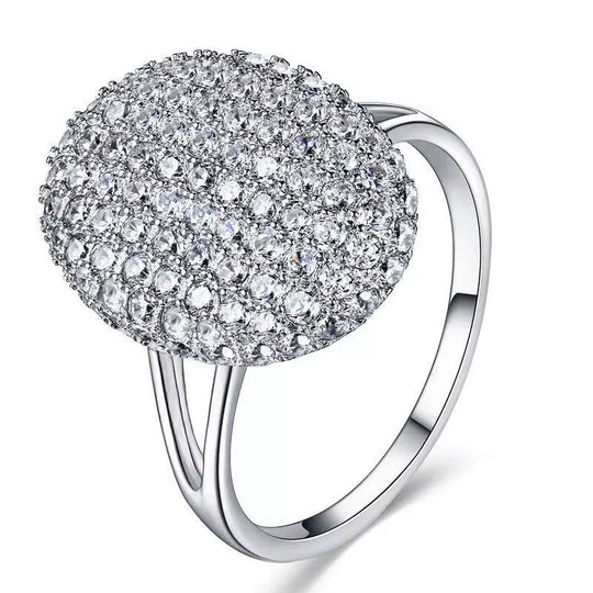 Bague en Argent Ovale Zircon