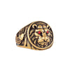 Bague Tête de Lion Yeux Rouge
