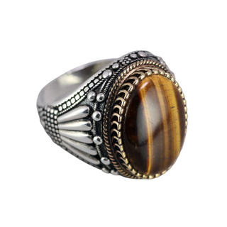 Chevalière Homme Argent 925 Œil de Tigre