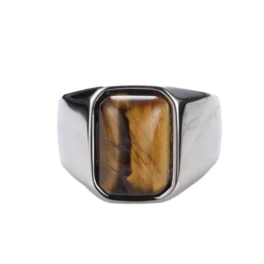 Bague Acier Œil de Tigre