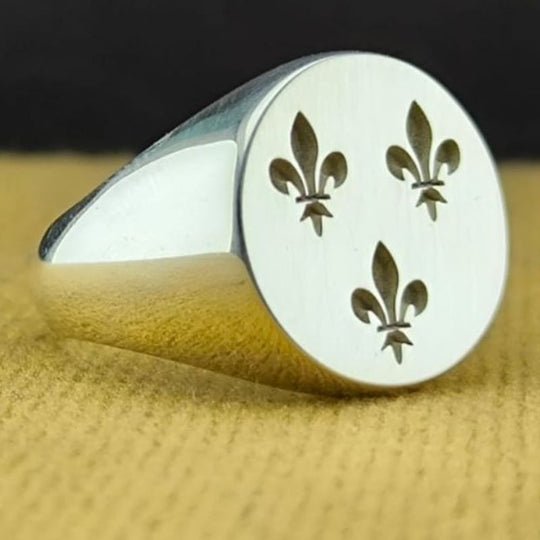 Bague Chevalière 3 Fleurs de Lys