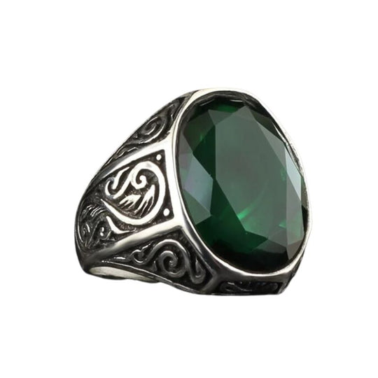 Bague Homme Vintage avec Pierre Verte
