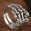 bague squelette homme argent