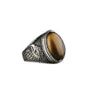Bague Avec Pierre Œil de Tigre Ovale
