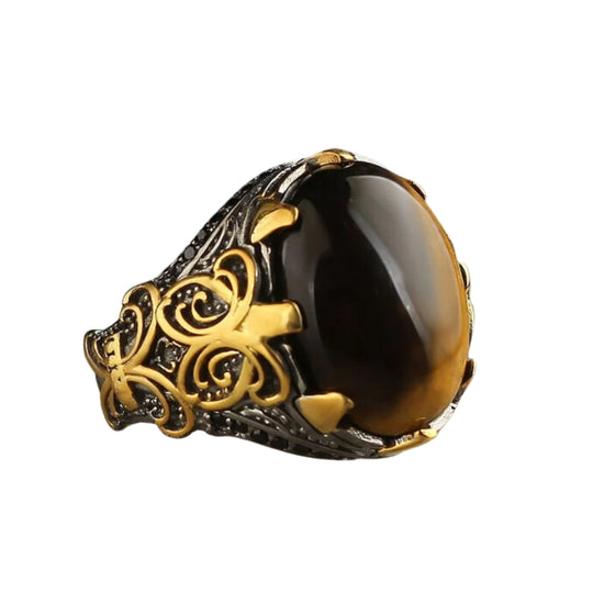 Bague Homme Argent Œil de Tigre