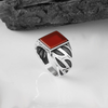 Bague Agate Rouge Naturelle