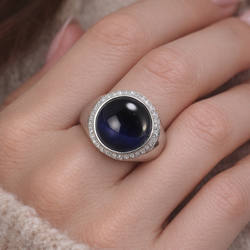 Chevalière Œil de Tigre pour Femme