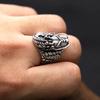 Bague Chevalière Argent Dragon pour Homme