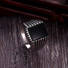 Chevalière Homme Argent Onyx Carré