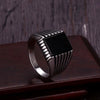 Chevalière Homme Argent Onyx Carré