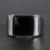 Chevalière Homme Argent Onyx Carré