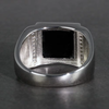 Chevalière Homme Argent Onyx Carré