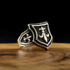 Chevalière Avec Symbole Fleur de Lys en Argent