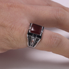 Bague Agate Rouge Homme