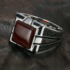 Bague Agate Rouge Homme
