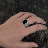 Bague Chevalière Onyx Fleur