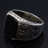 Bague Chevalière Onyx Fleur