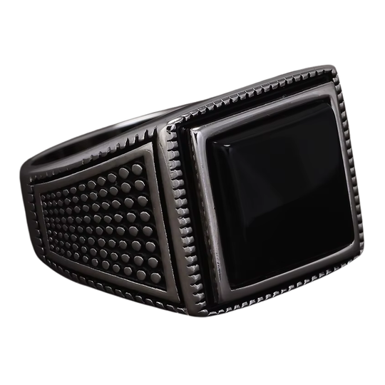 Grosse Bague Onyx Rectangulaire