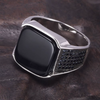 Bague Homme Agate Noire