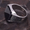 Bague Homme Agate Noire