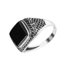 Chevalière Onyx Argent Arabesque