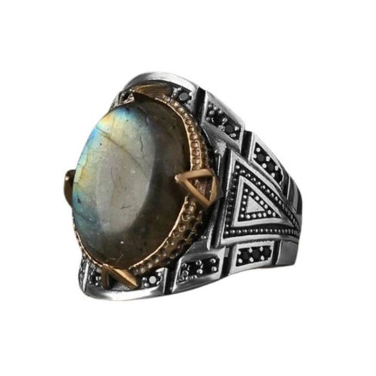 Bague Argent Labradorite Homme